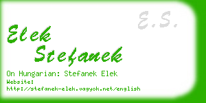 elek stefanek business card